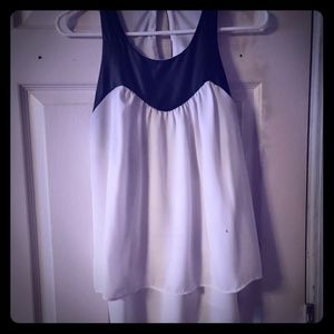 Leather and lace top